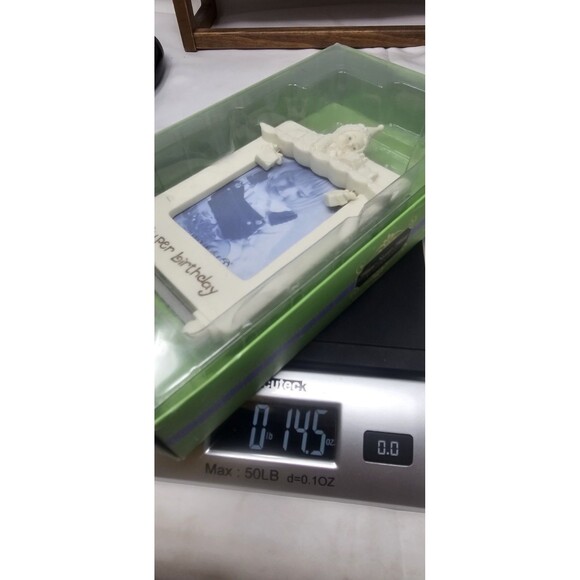 Vintage Department 56 Porcelain Snowbabies 4x6 Picture Frame Super Birthday 7" - Picture 10 of 10